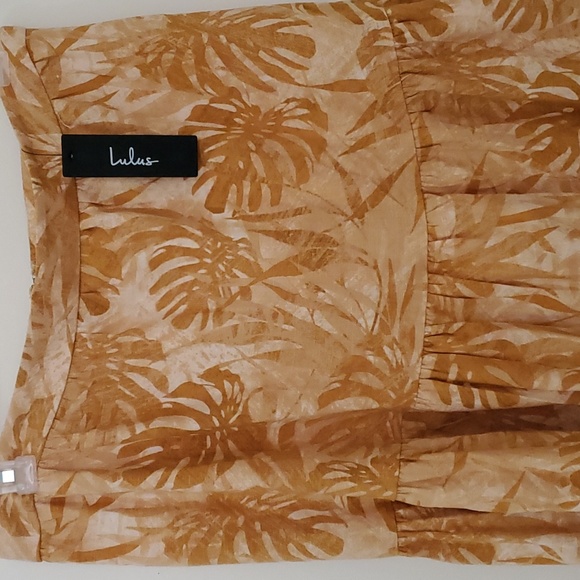 Lulus Veranda Vibes Beige Tropical Print Tiered Maxi Skirt Size XL - Picture 10 of 10